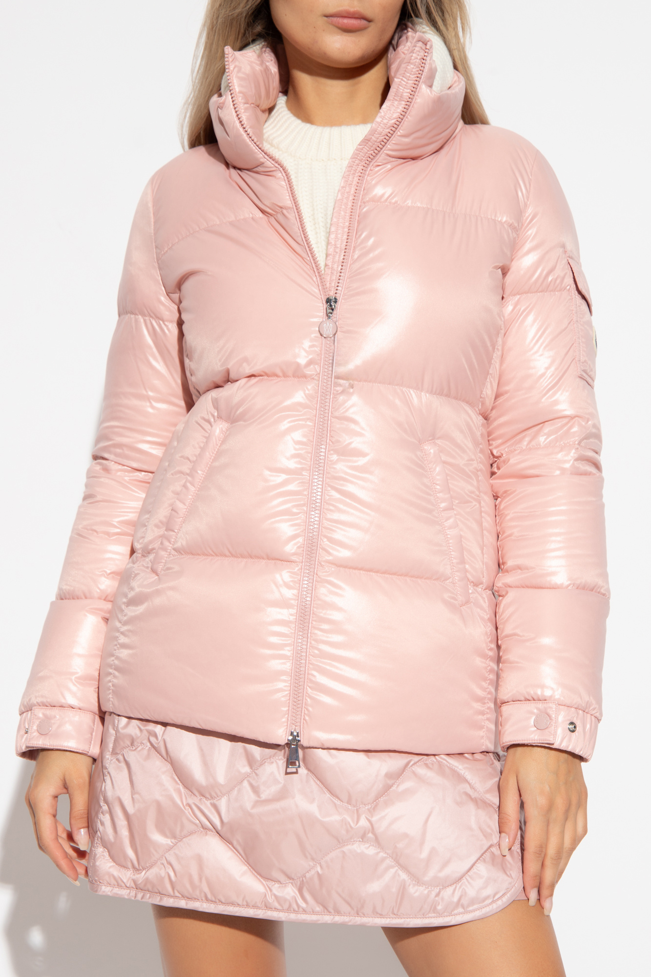 サンダル・ミュール MONCLER Mon pocket padded leather and nylon mule Rosa Moncler Pocket Padded Mule - Rose - 50% Off | Editorialist